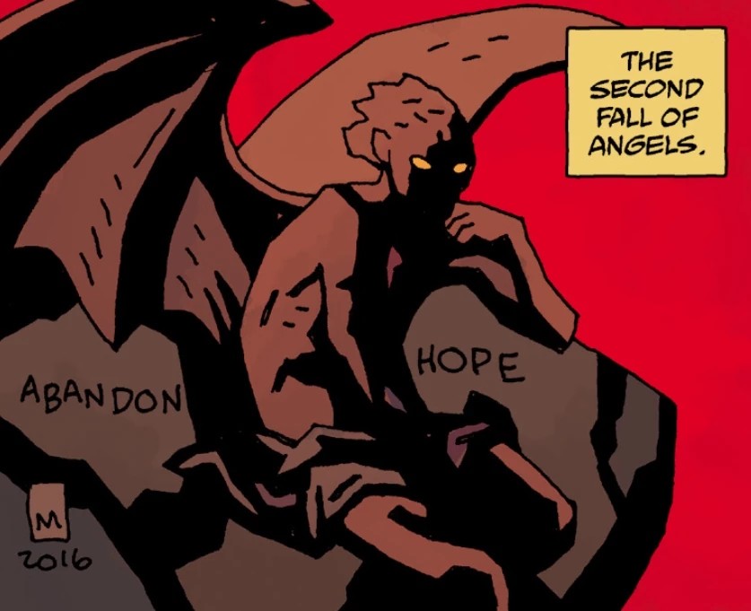 Satan shortly after the second fall of angels.
