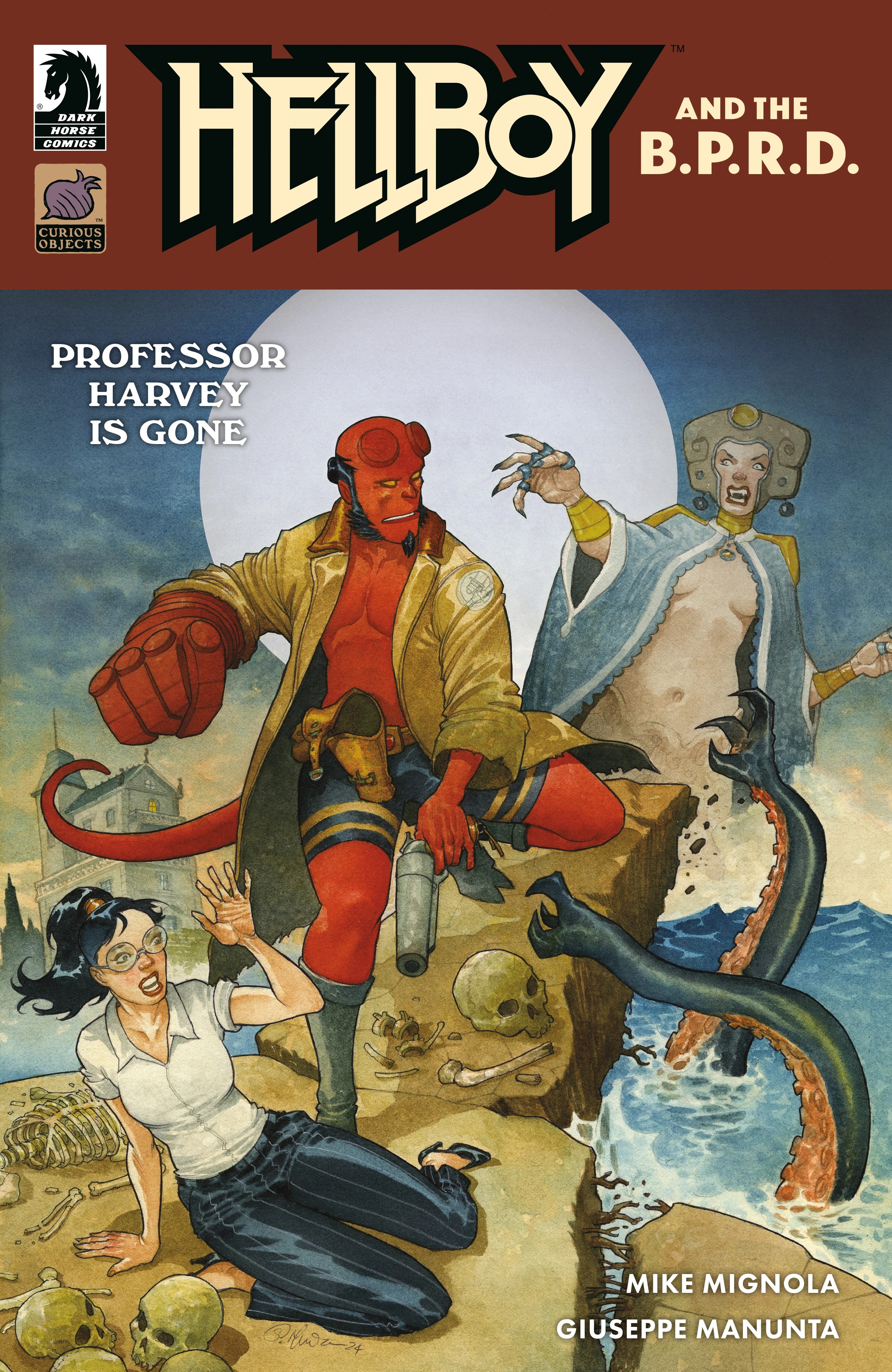 Hellboy and the B.P.R.D.: Professor Harvey Is Gone cover by Giuseppe Manunta
